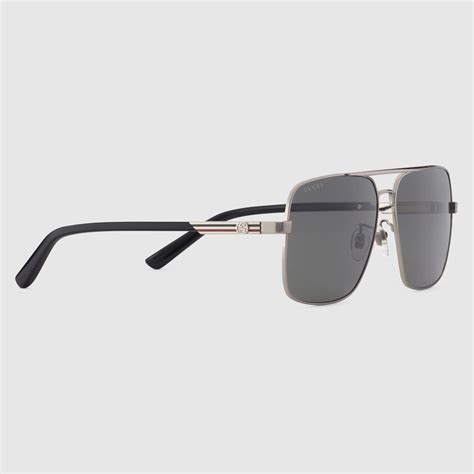 gucci sunglasses g05003s9 light ruthenium|Navigator frame sunglasses in light ruthenium metal .